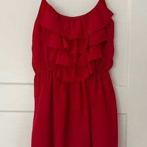 Forever 21 Red Ruffle Mini Dress
